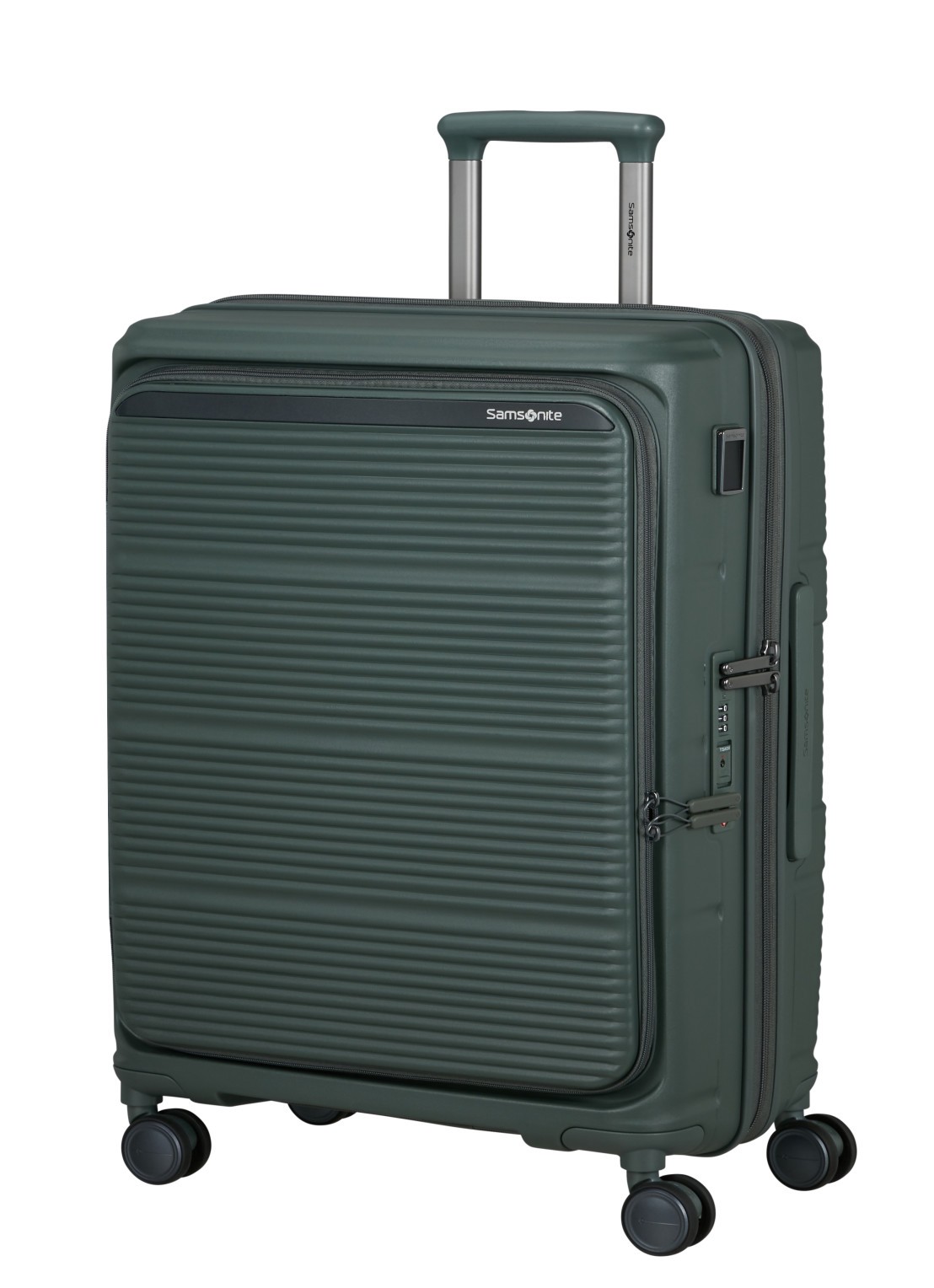 Samsonite Paralux vergrootbare spinner 67 cm - voorkant 5 olijfgroen