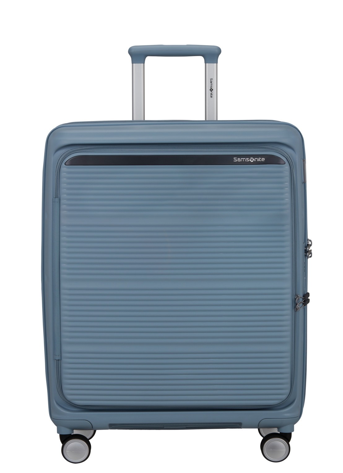Samsonite Paralux vergrootbare spinner 67 cm - voorkant 2 blauw