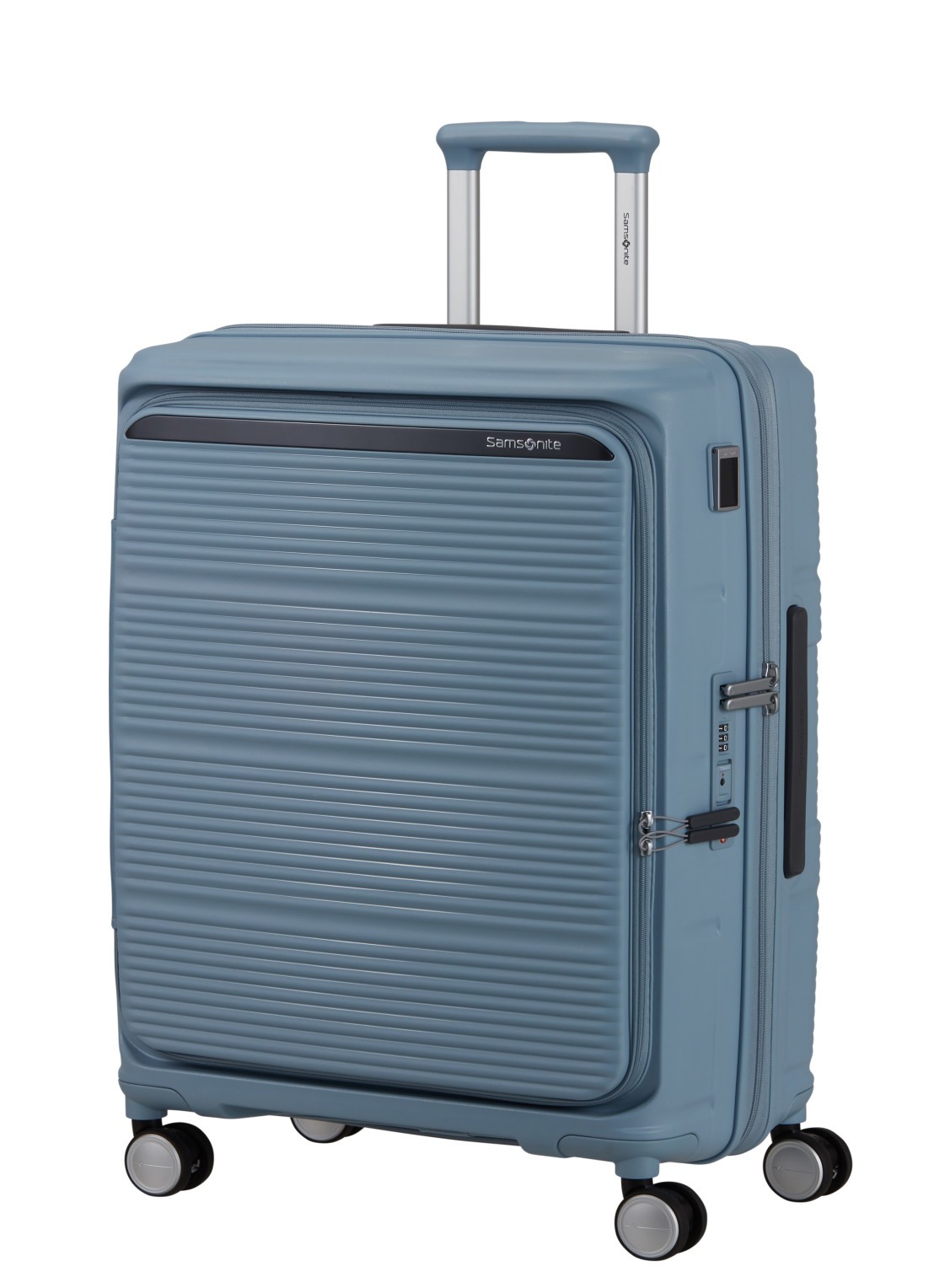 Samsonite Paralux vergrootbare spinner 67 cm - voorkant 3 blauw