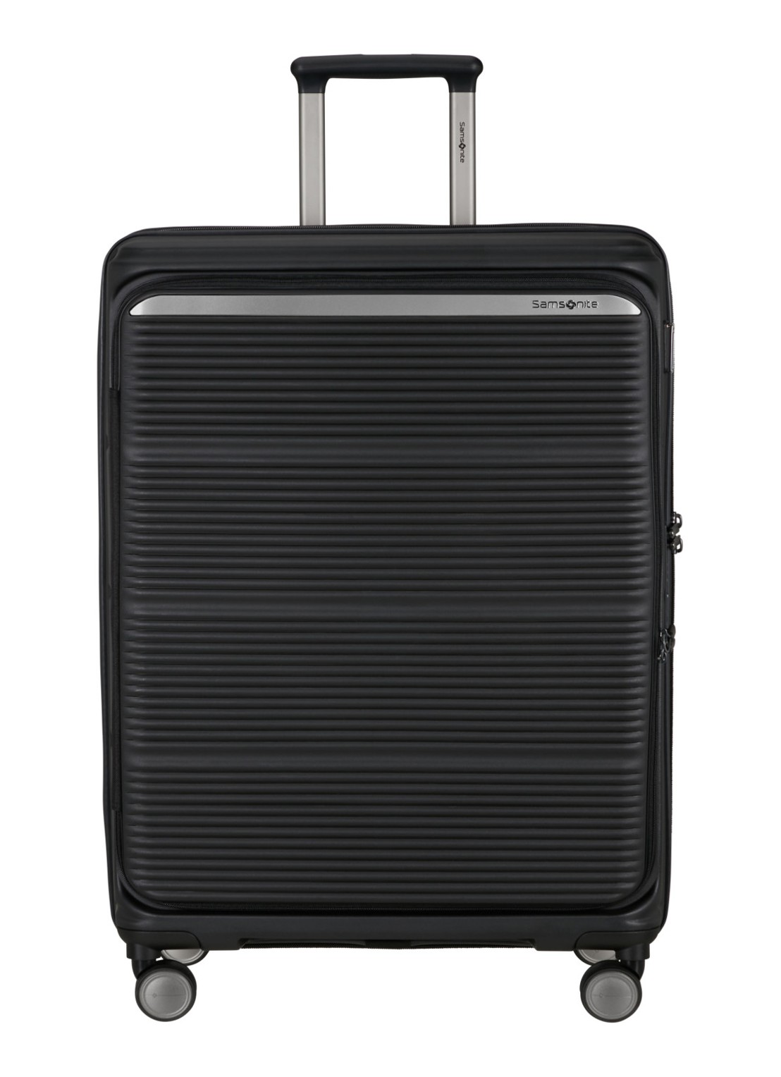 Samsonite Paralux vergrootbare spinner 75 cm - voorkant zwart