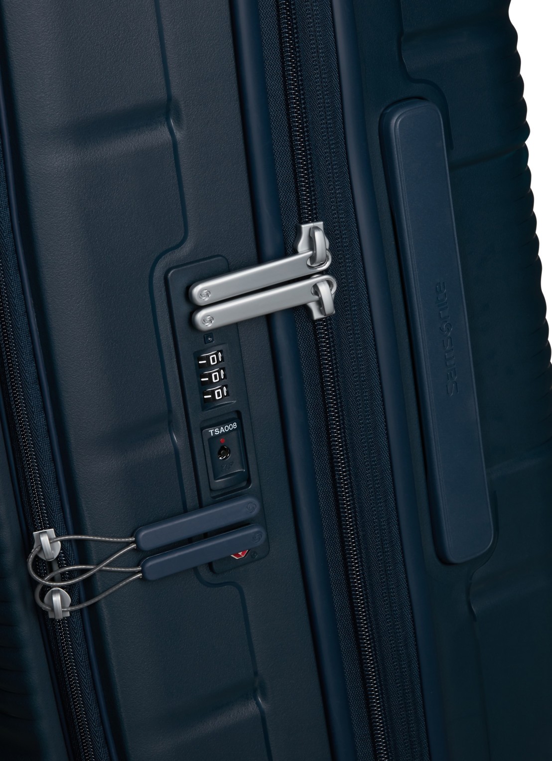 Samsonite Paralux vergrootbare spinner 75 cm - detail donkerblauw
