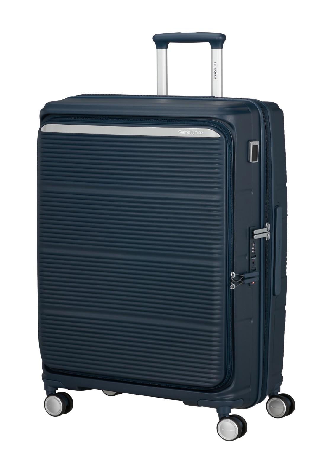 Samsonite Paralux vergrootbare spinner 75 cm - voorkant 3 donkerblauw