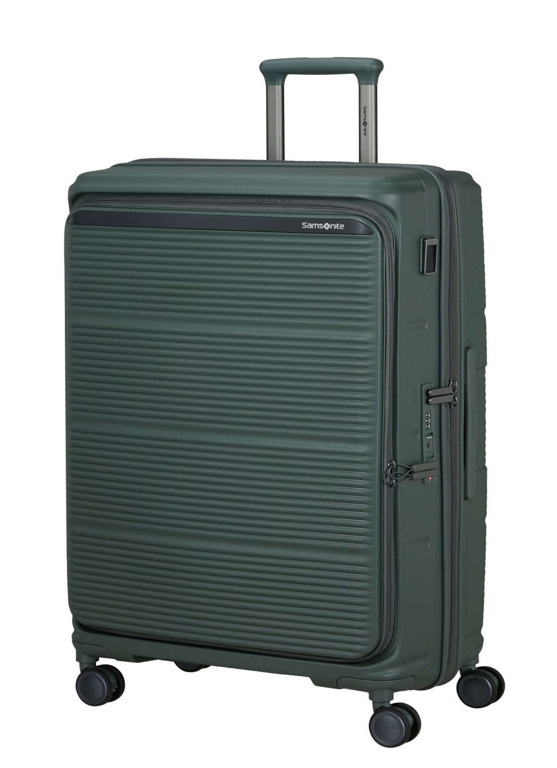 Samsonite Paralux vergrootbare spinner 75 cm - voorkant 2 olijfgroen