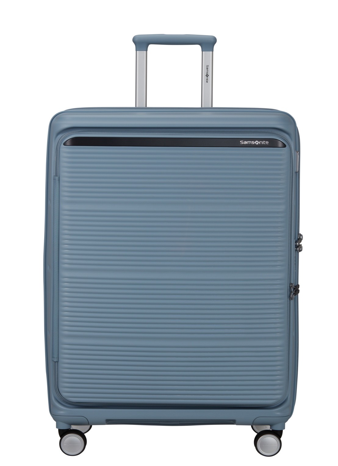 Samsonite Paralux vergrootbare spinner 75 cm - voorkant 2 blauw