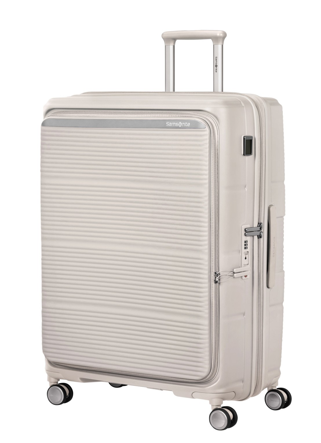 Samsonite Paralux vergrootbare spinner 81 cm - voorkant 3 lichtgrijs