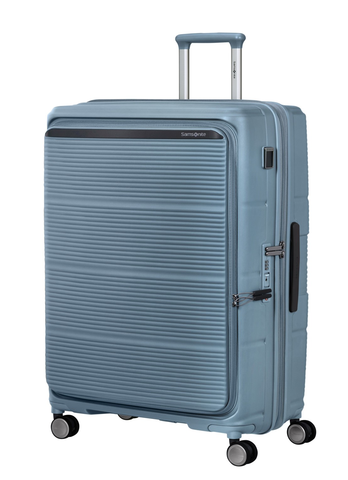 Samsonite Paralux vergrootbare spinner 81 cm - voorkant 2 blauw