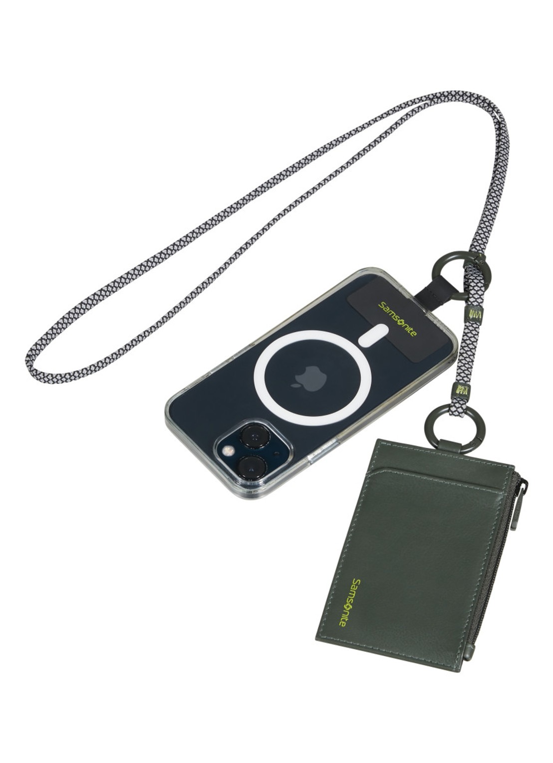 Samsonite Prismix pasjeshouder van leer - voorkant 2 mosgroen
