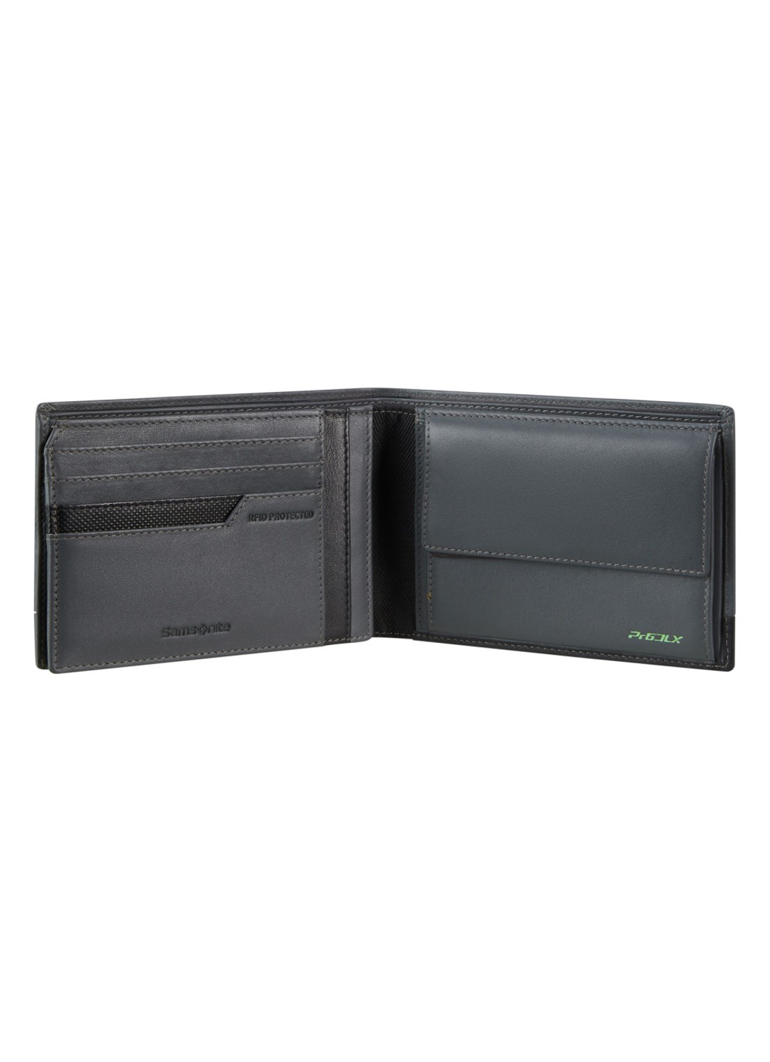 Samsonite Pro-DLX 6 portemonnee van leer - voorkant 4 blauwgrijs