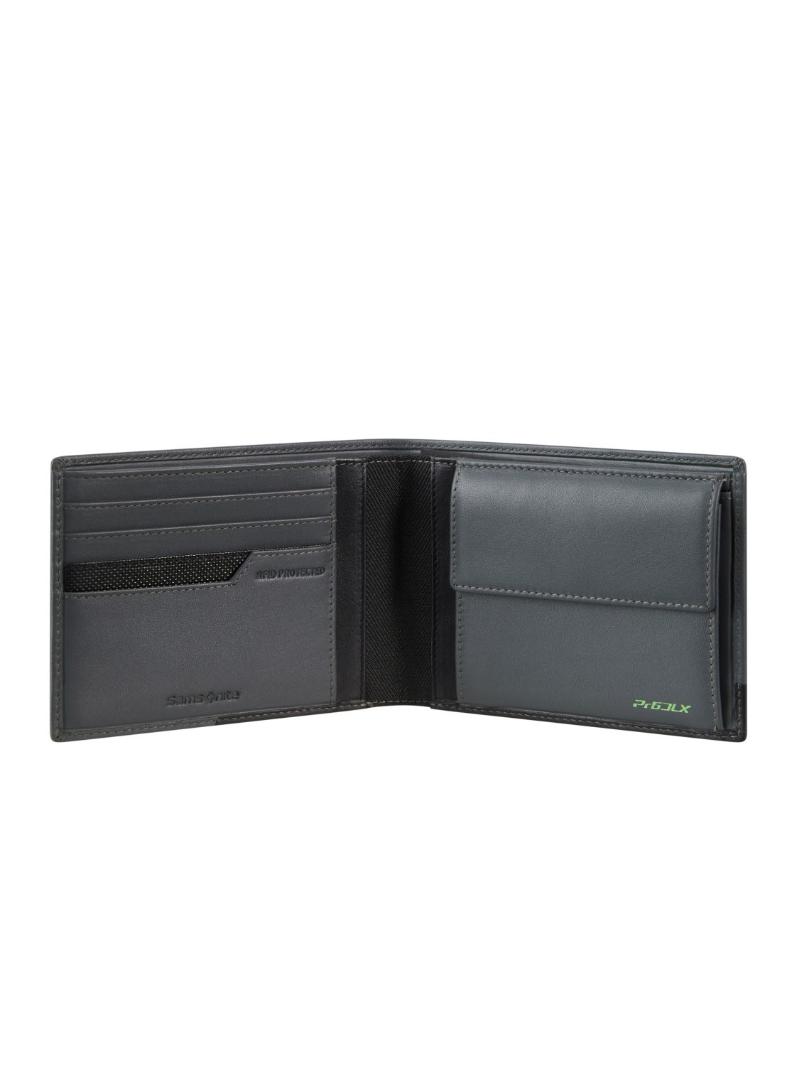 Samsonite Pro-DLX 6 portemonnee van leer - voorkant 4 blauwgrijs