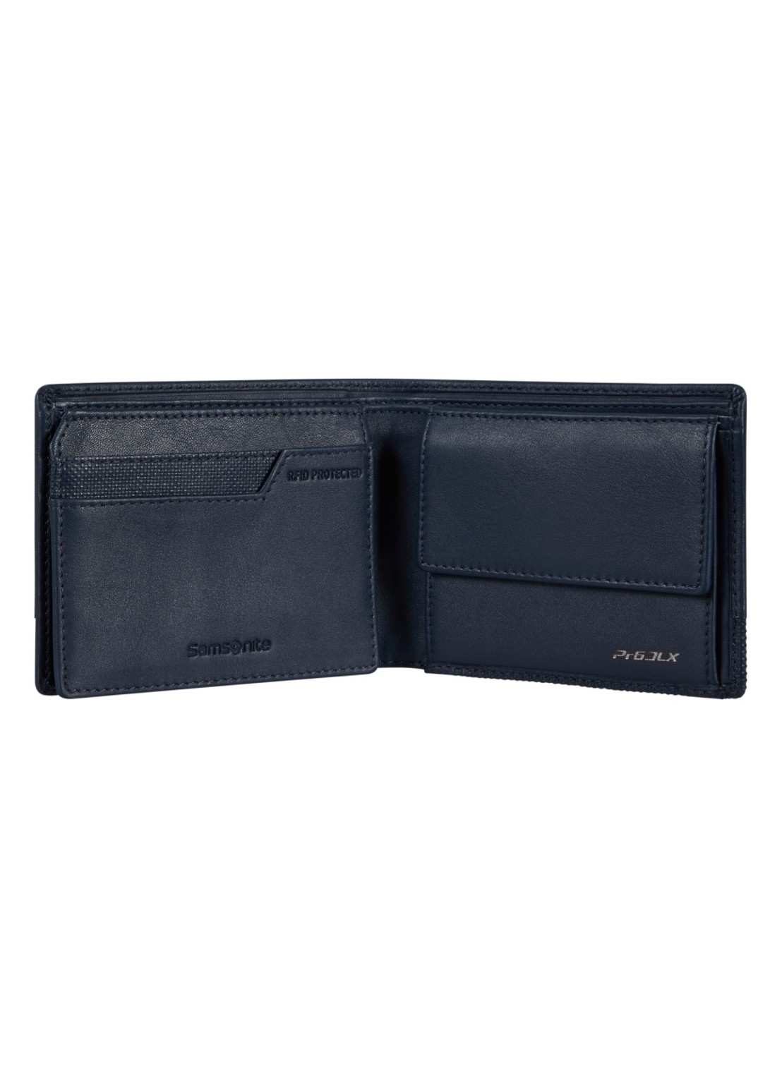 Samsonite Pro-DLX 6 portemonnee van leer - achterkant donkerblauw