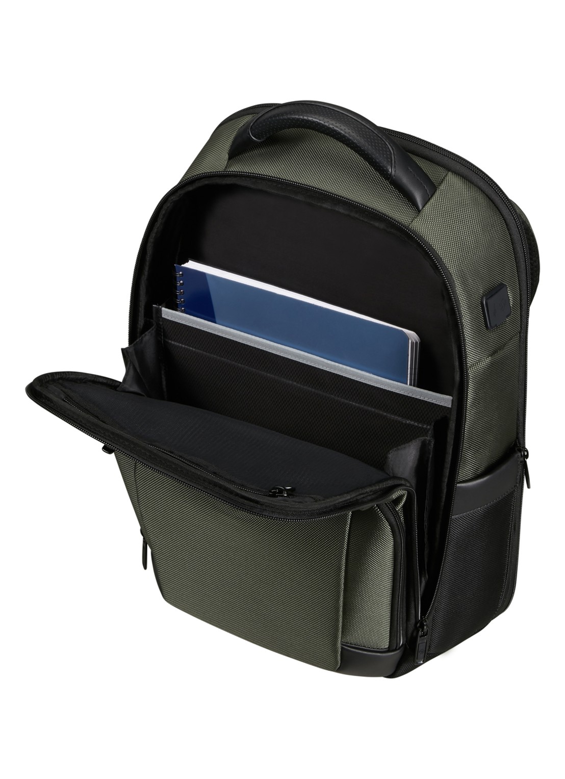 Samsonite Pro-DLX 6 rugzak met 15,6 inch laptopvak - achterkant bronsgroen