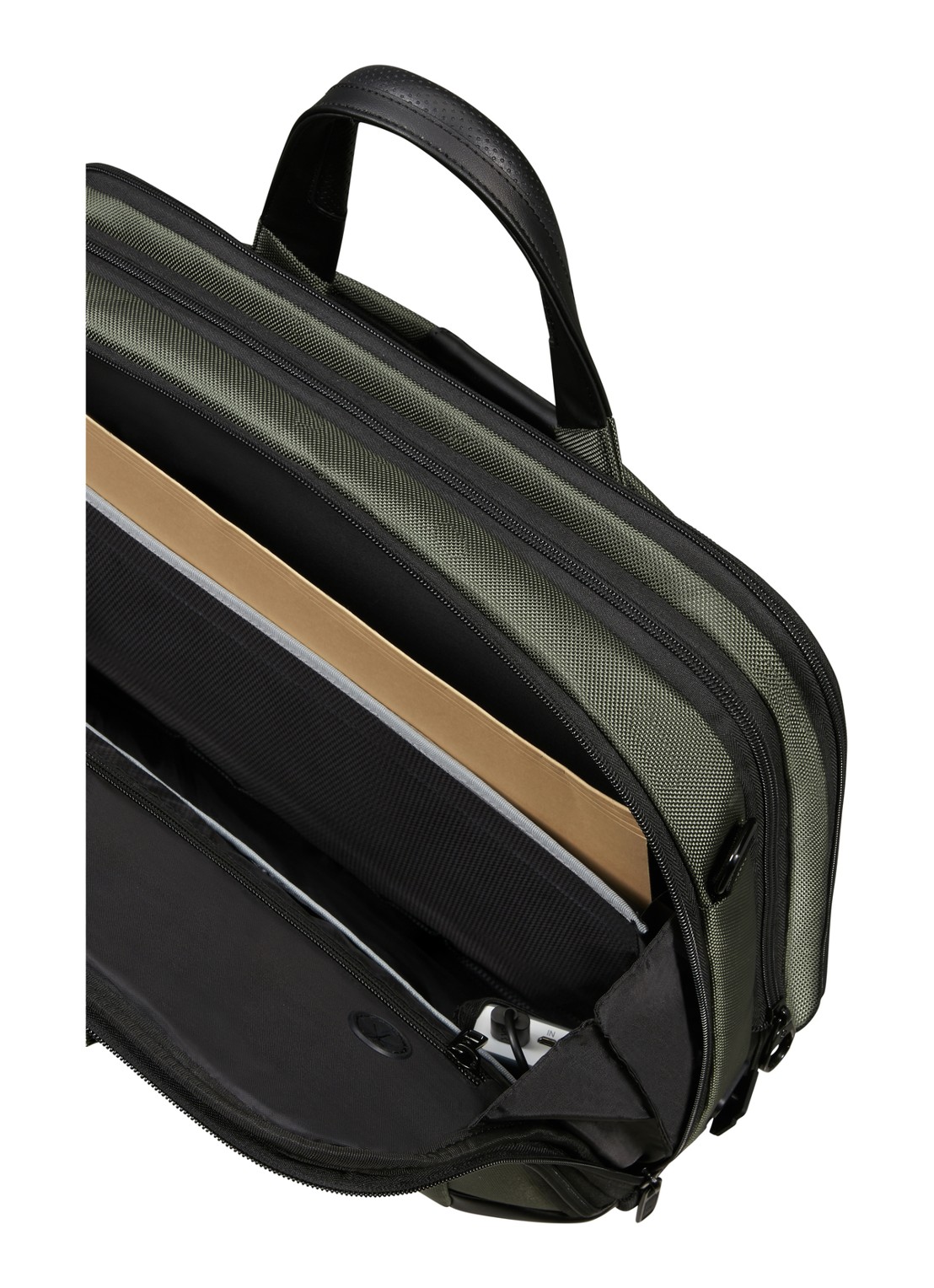 Samsonite Pro-DLX 6 vergrootbare businesstas met 15,6 inch laptopvak - achterkant 2 legergroen