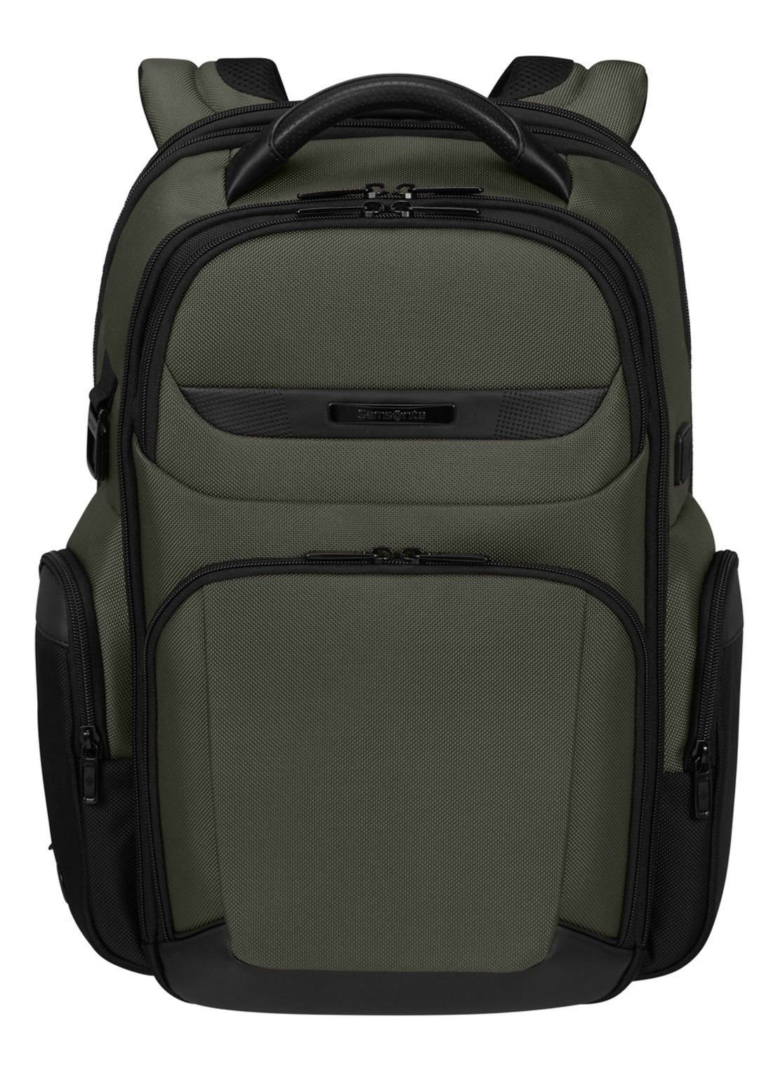 Samsonite Pro-DLX 6 vergrootbare rugzak met 15,6 inch laptopvak - voorkant donkergroen