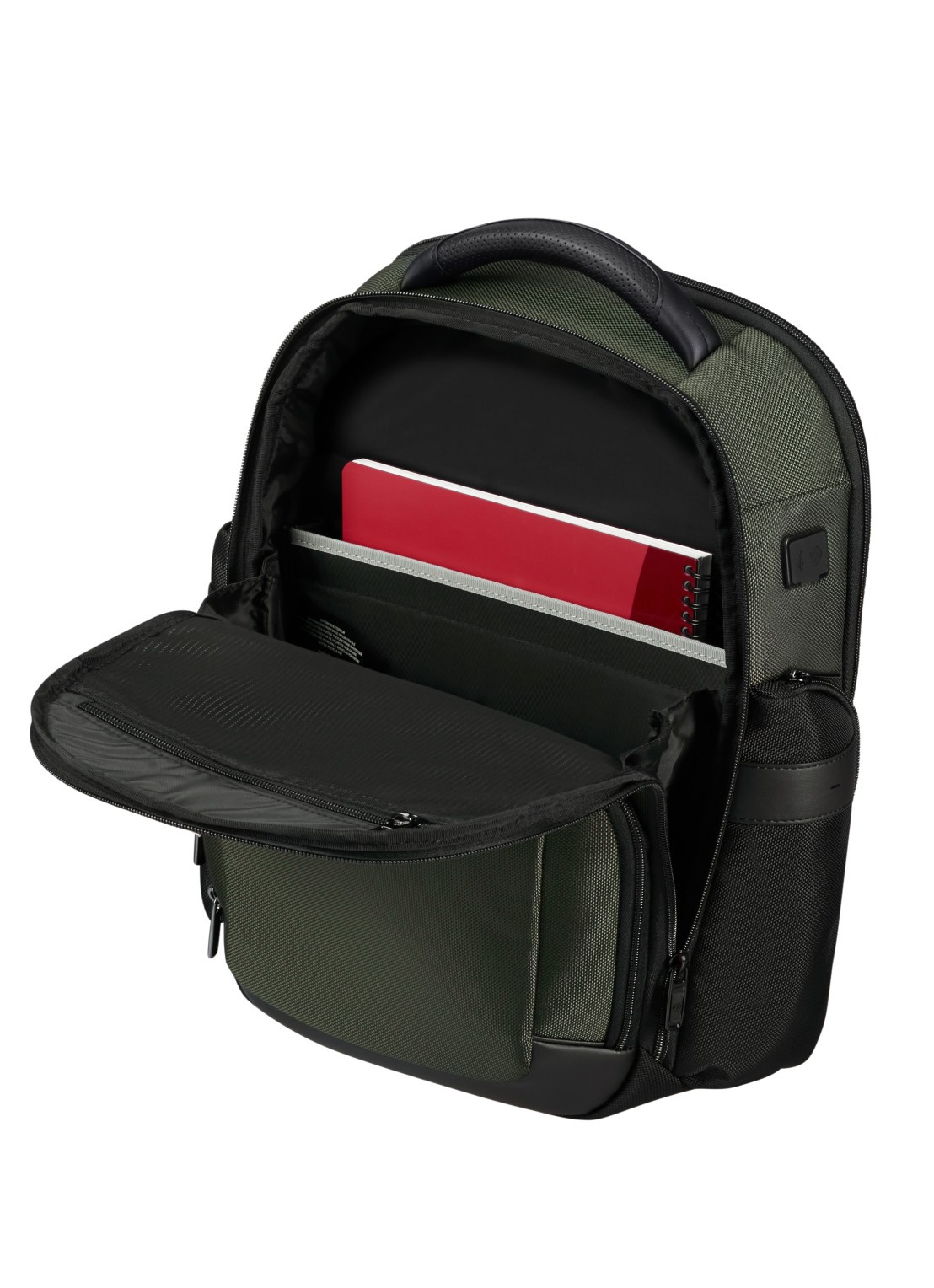Samsonite Pro-DLX rugzak met 15,6 inch laptopvak - detail olijfgroen