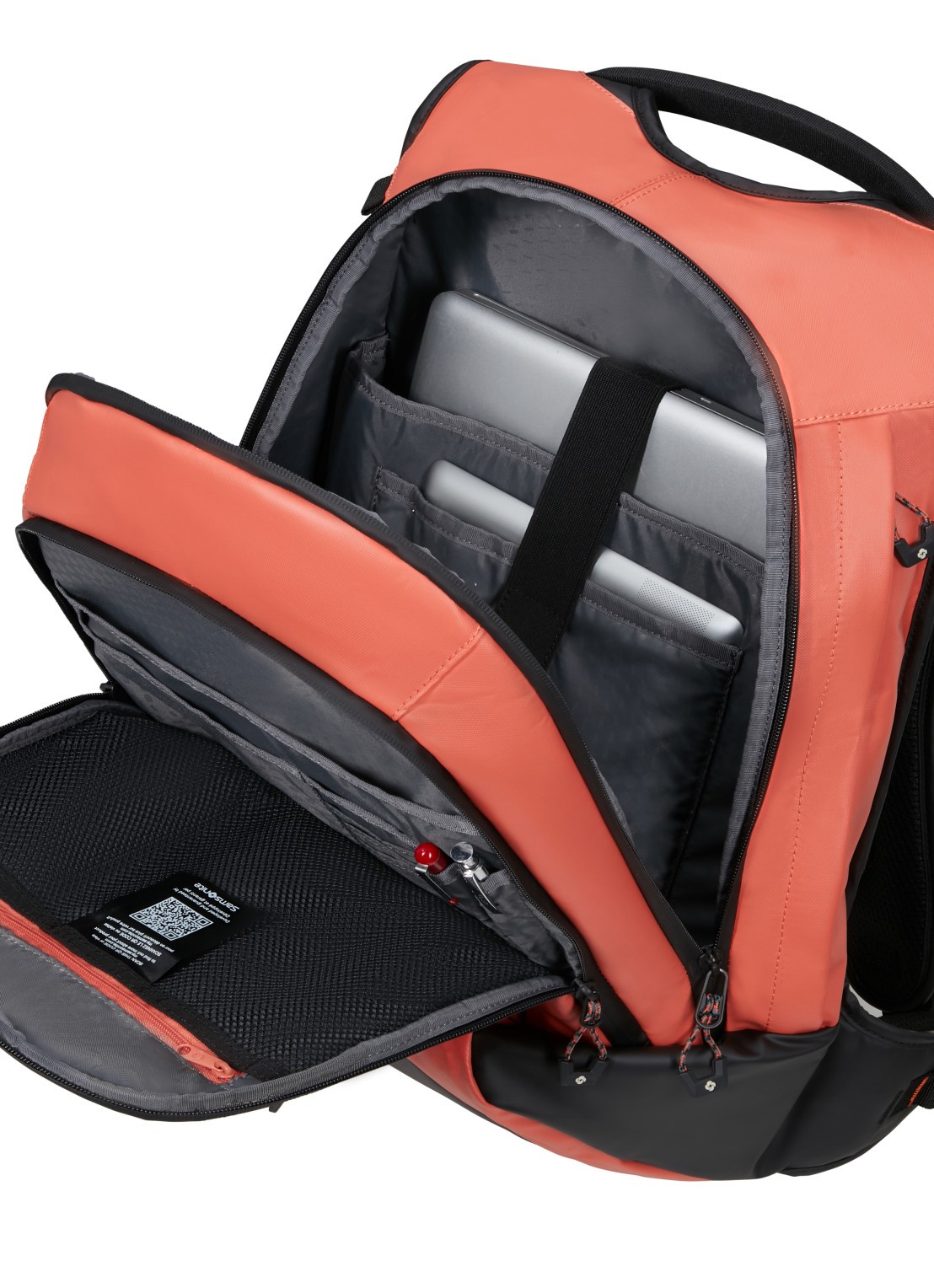 Samsonite PRODIVER LAPTOP BACKPACK L COFFEE BEAN - achterkant oranjerood