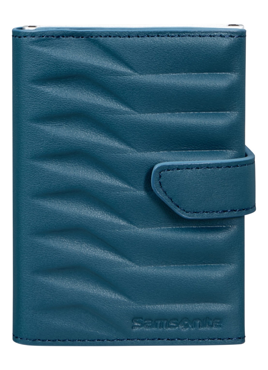 Samsonite Proxis pasjeshouder van leer - voorkant petrol