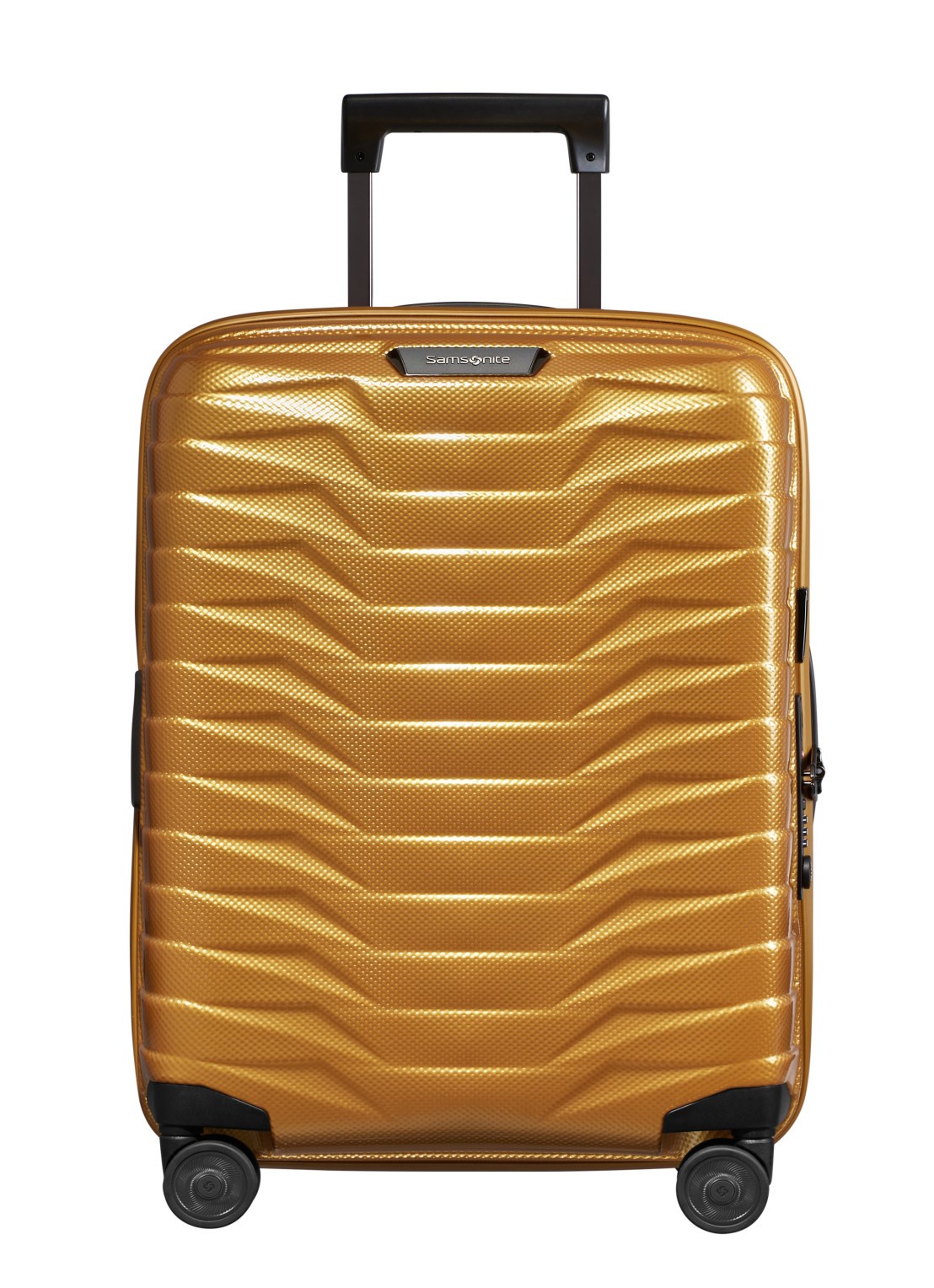 Samsonite Proxis spinner 55 cm  - voorkant okergeel