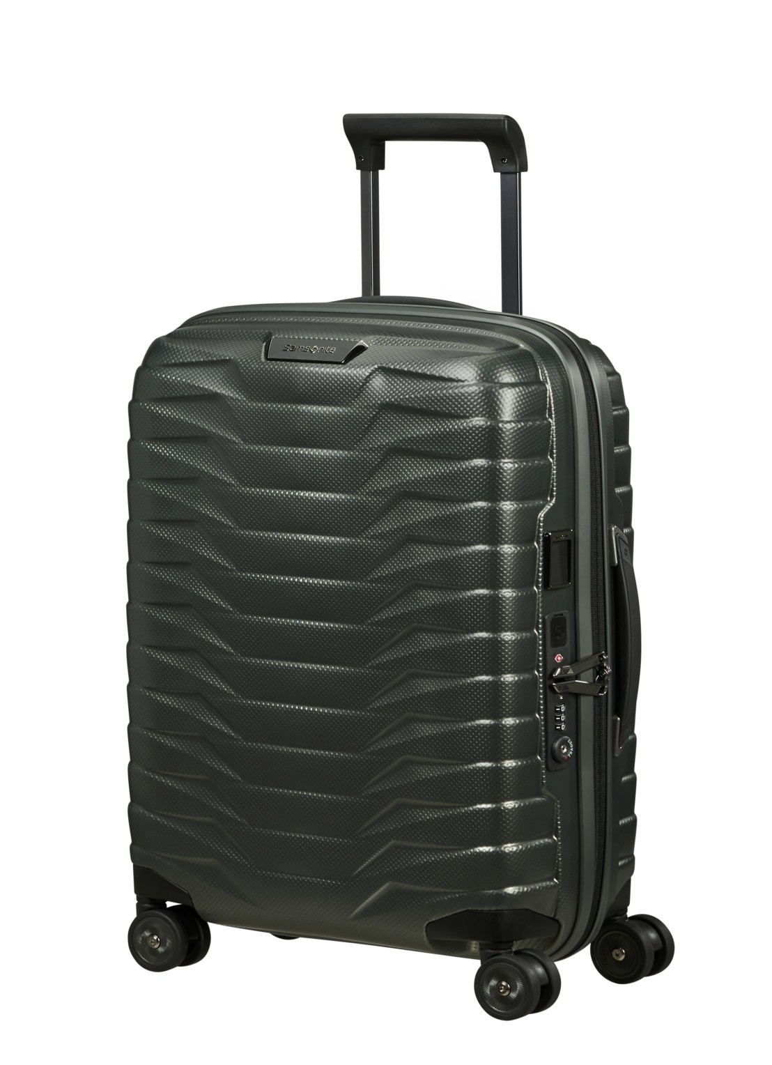 Samsonite Proxis spinner 55 cm  - voorkant 2 bronsgroen