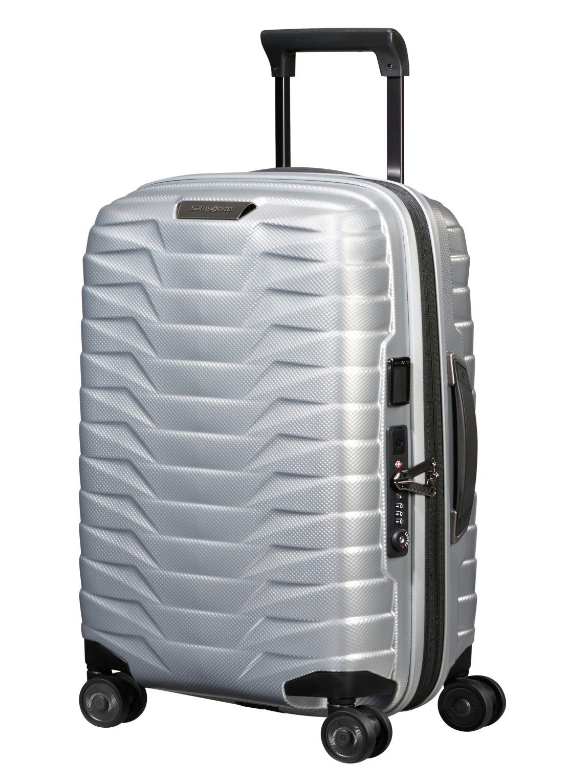 Samsonite Proxis uitbreidbare spinner 55 cm - voorkant 6 zilver