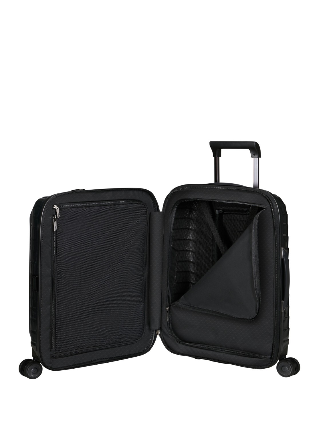 Samsonite Proxis vergrootbare spinner 55 cm - voorkant 2 zwart