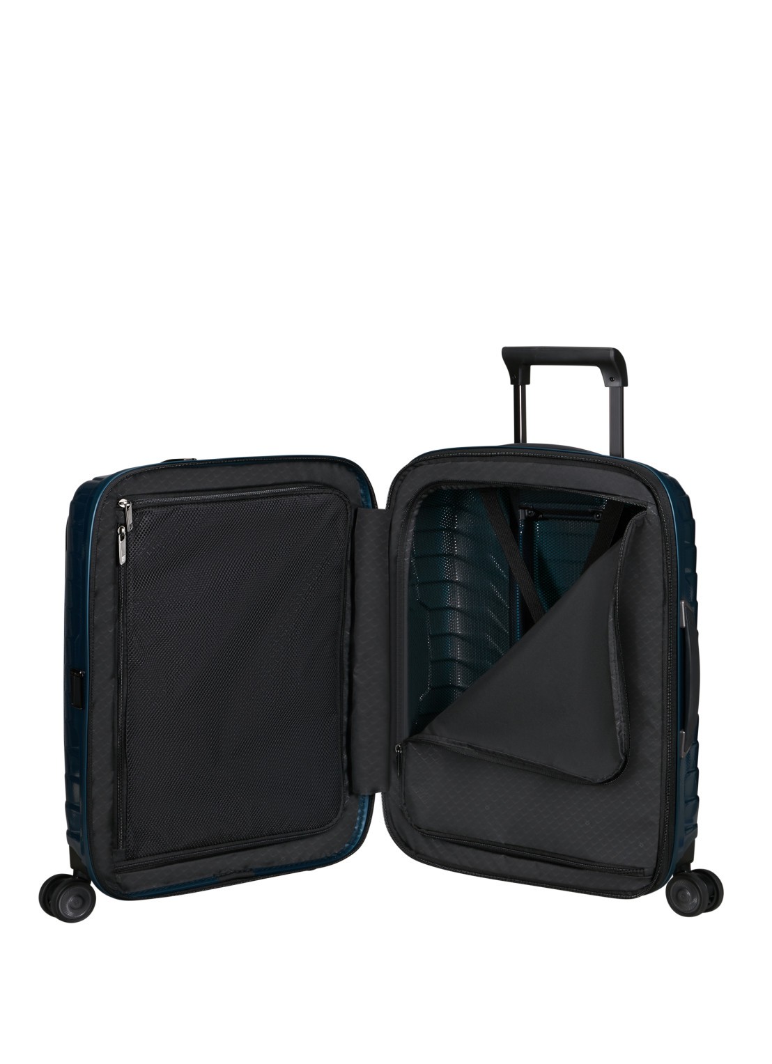 Samsonite Proxis vergrootbare spinner 55 cm - voorkant 2 petrol