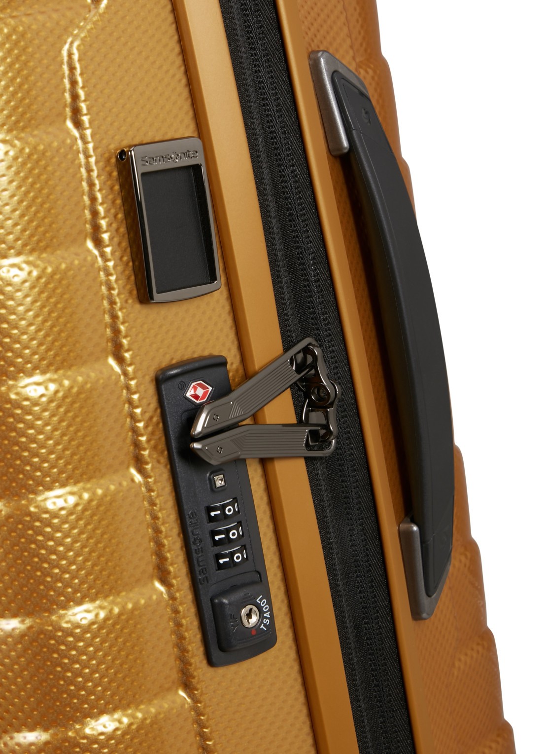 Samsonite Proxis vergrootbare spinner 55 cm - detail 4 geelgoud