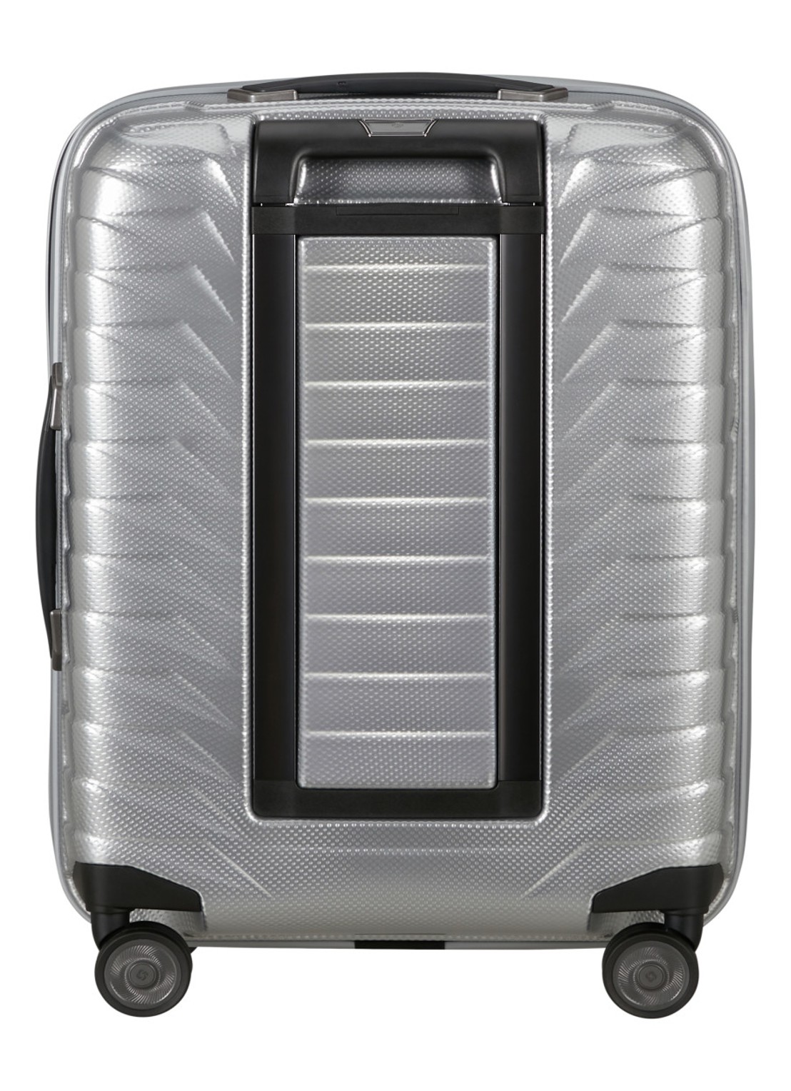 Samsonite Proxis vergrootbare spinner 55 cm - achterkant zilver