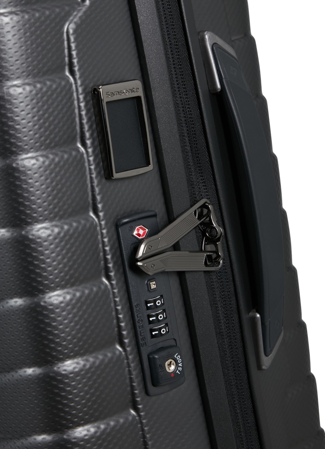 Samsonite Proxis vergrootbare spinner 55 cm - detail antraciet