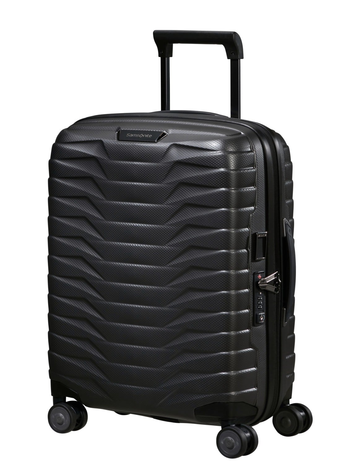 Samsonite Proxis vergrootbare spinner 55 cm - voorkant 4 antraciet