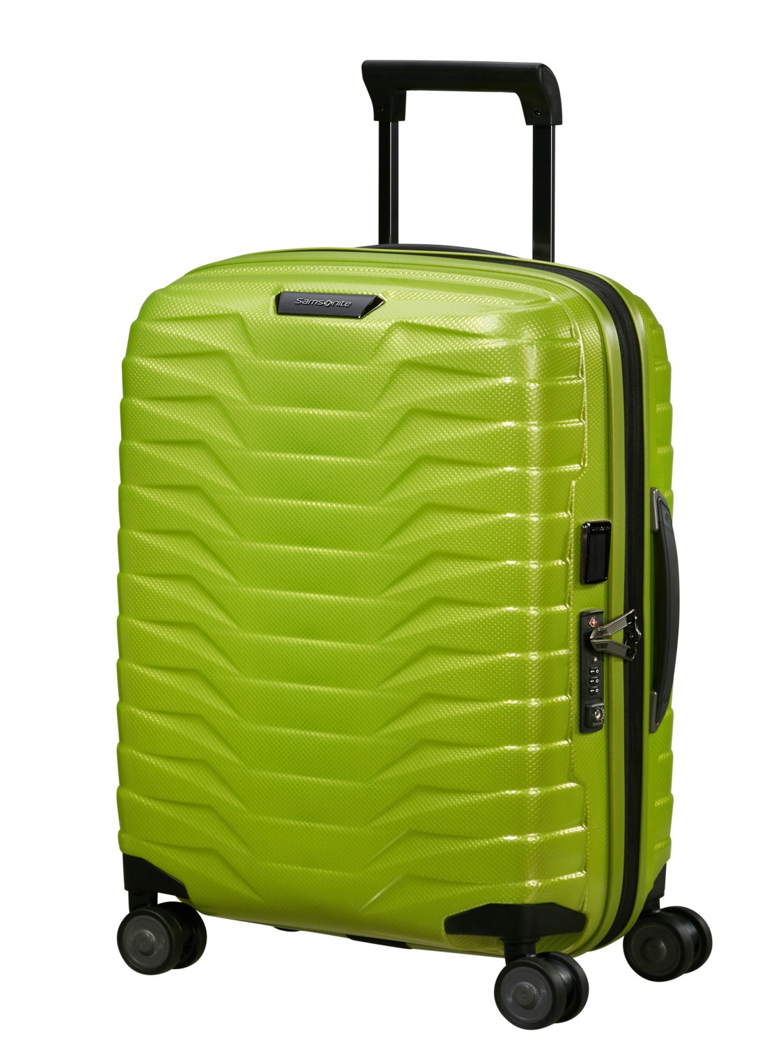 Samsonite Proxis vergrootbare spinner 55 cm - voorkant 2 lime