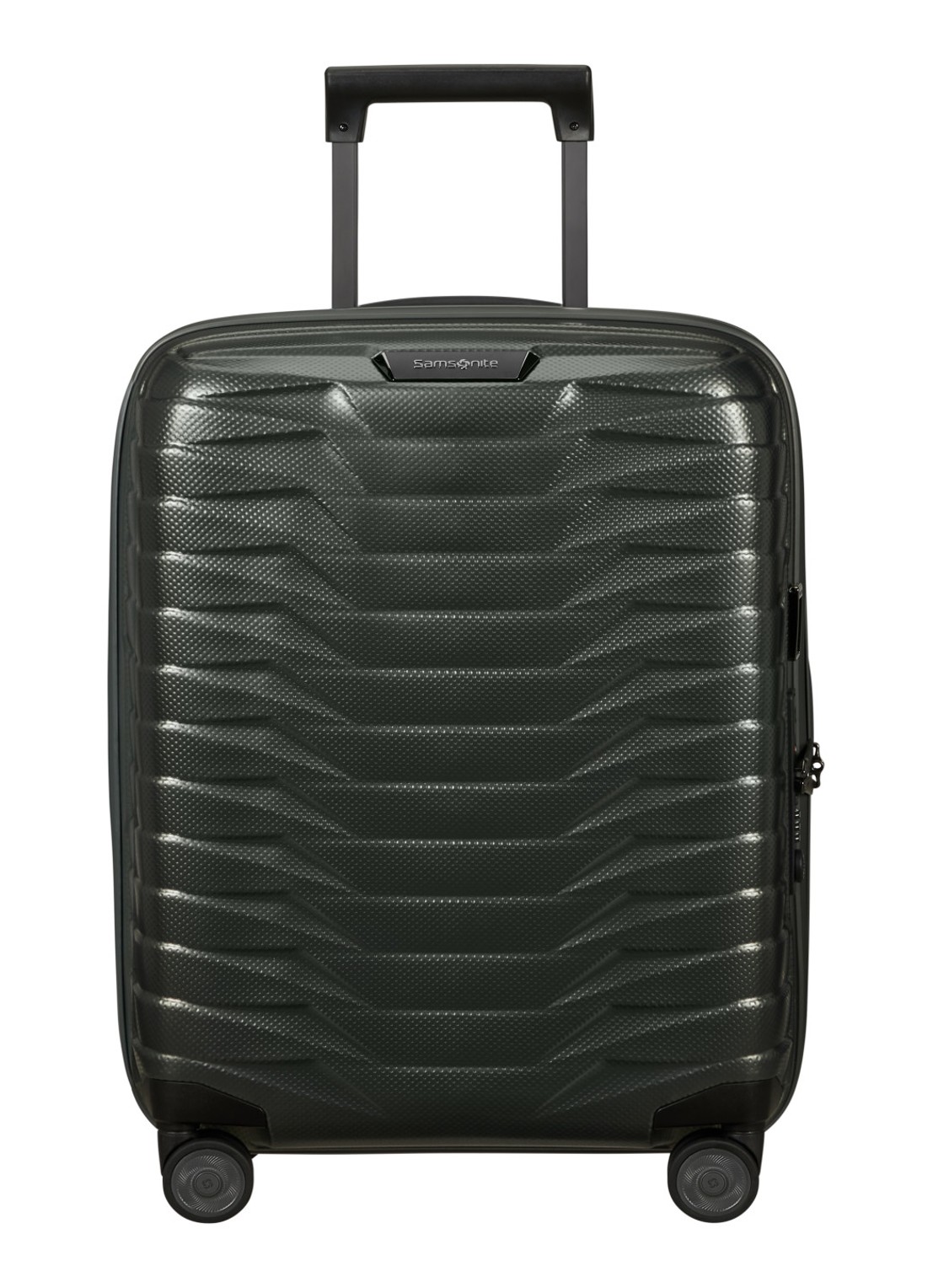 Samsonite Proxis vergrootbare spinner 55 cm - voorkant 2 bronsgroen