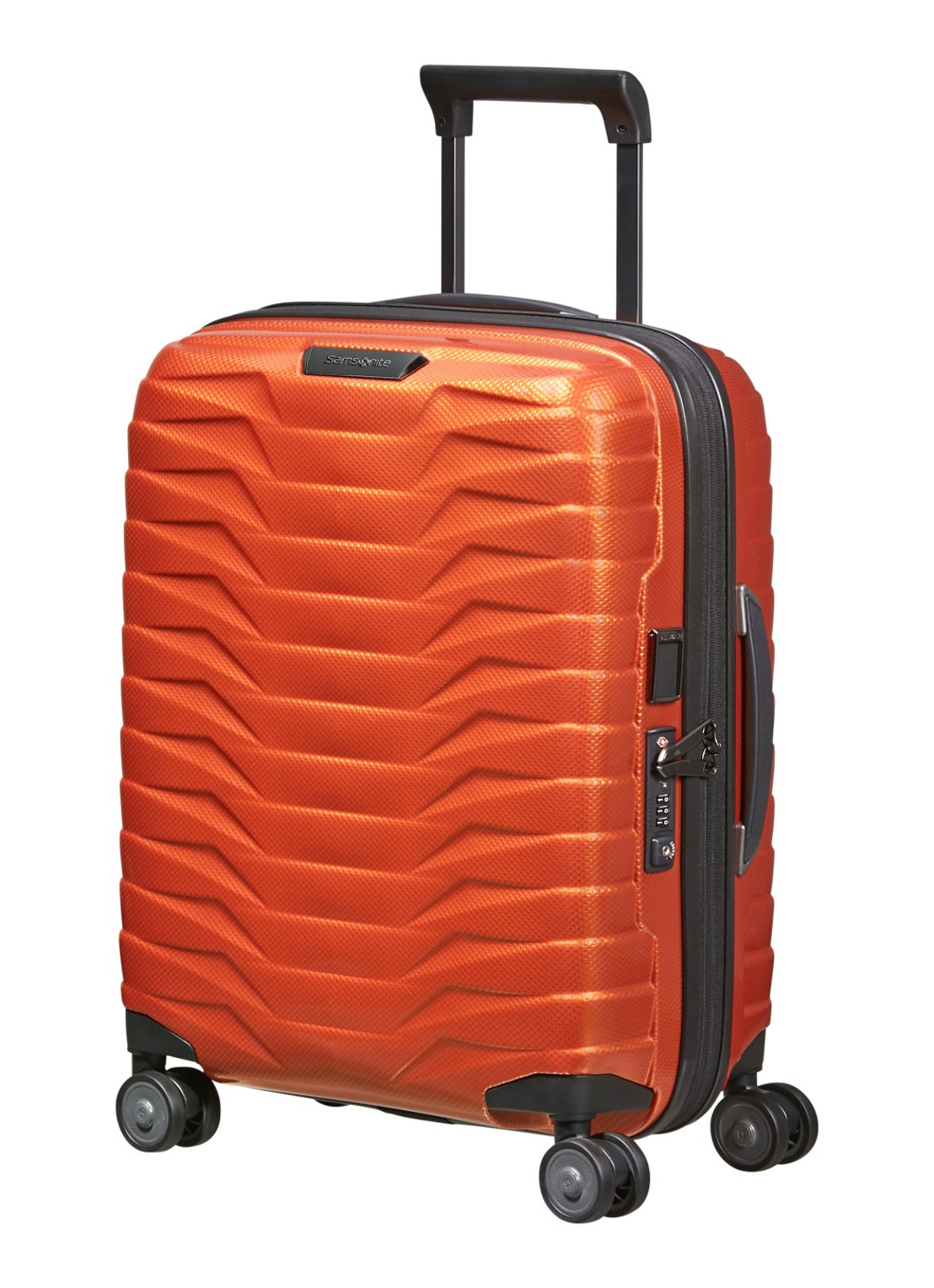 Samsonite Proxis vergrootbare spinner 55 cm - voorkant 2 oranje