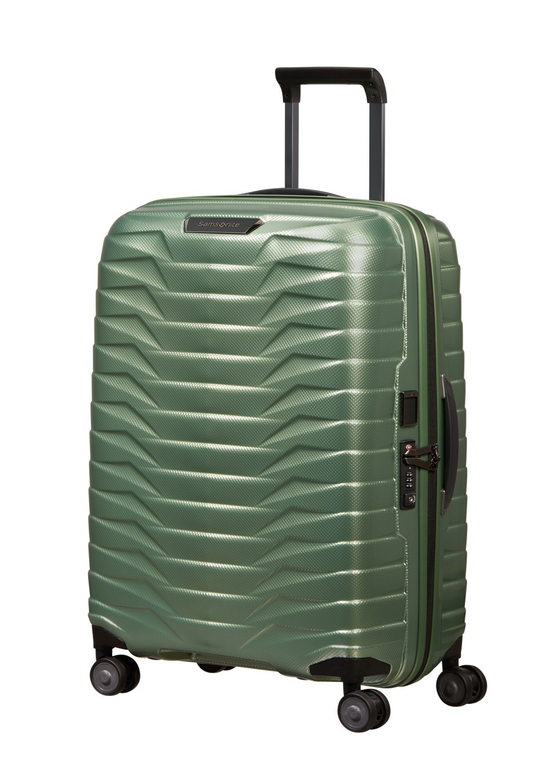Samsonite Proxis vergrootbare spinner 55 cm - voorkant 2 groen