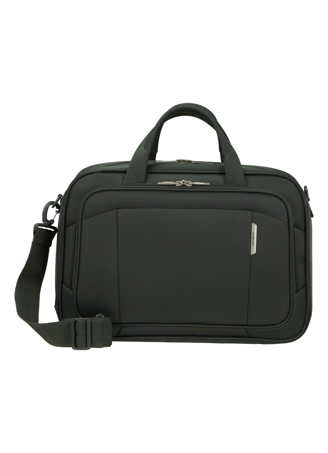 Samsonite Respark schoudertas met 15,6 inch laptopvak - voorkant 2 donkergroen