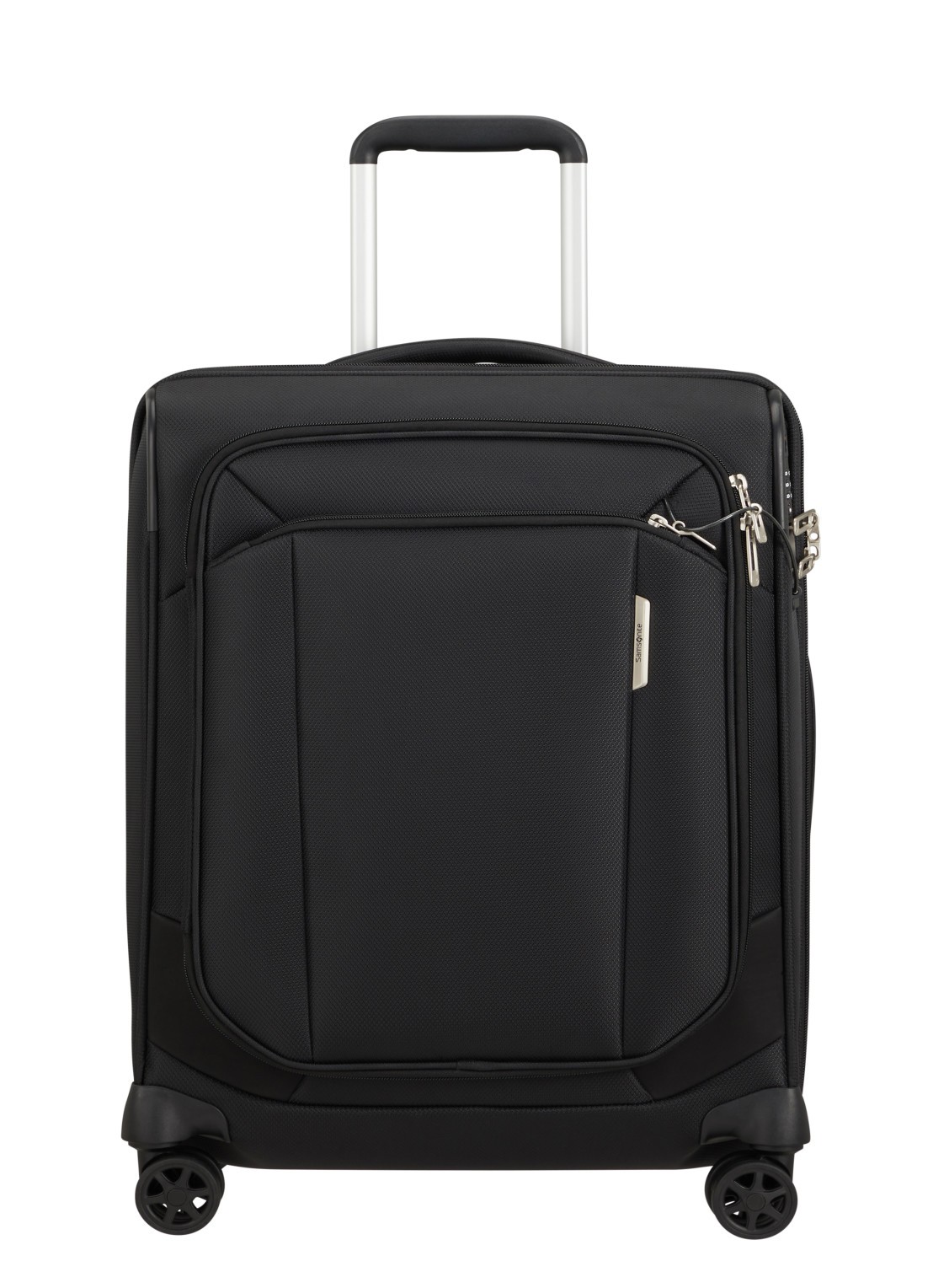Samsonite Respark vergrootbare spinner 55 cm - voorkant 6 zwart