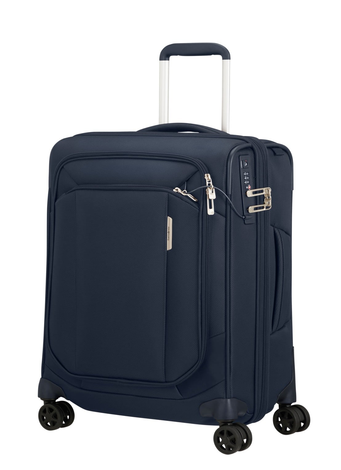 Samsonite Respark vergrootbare spinner 55 cm - voorkant 2 donkerblauw