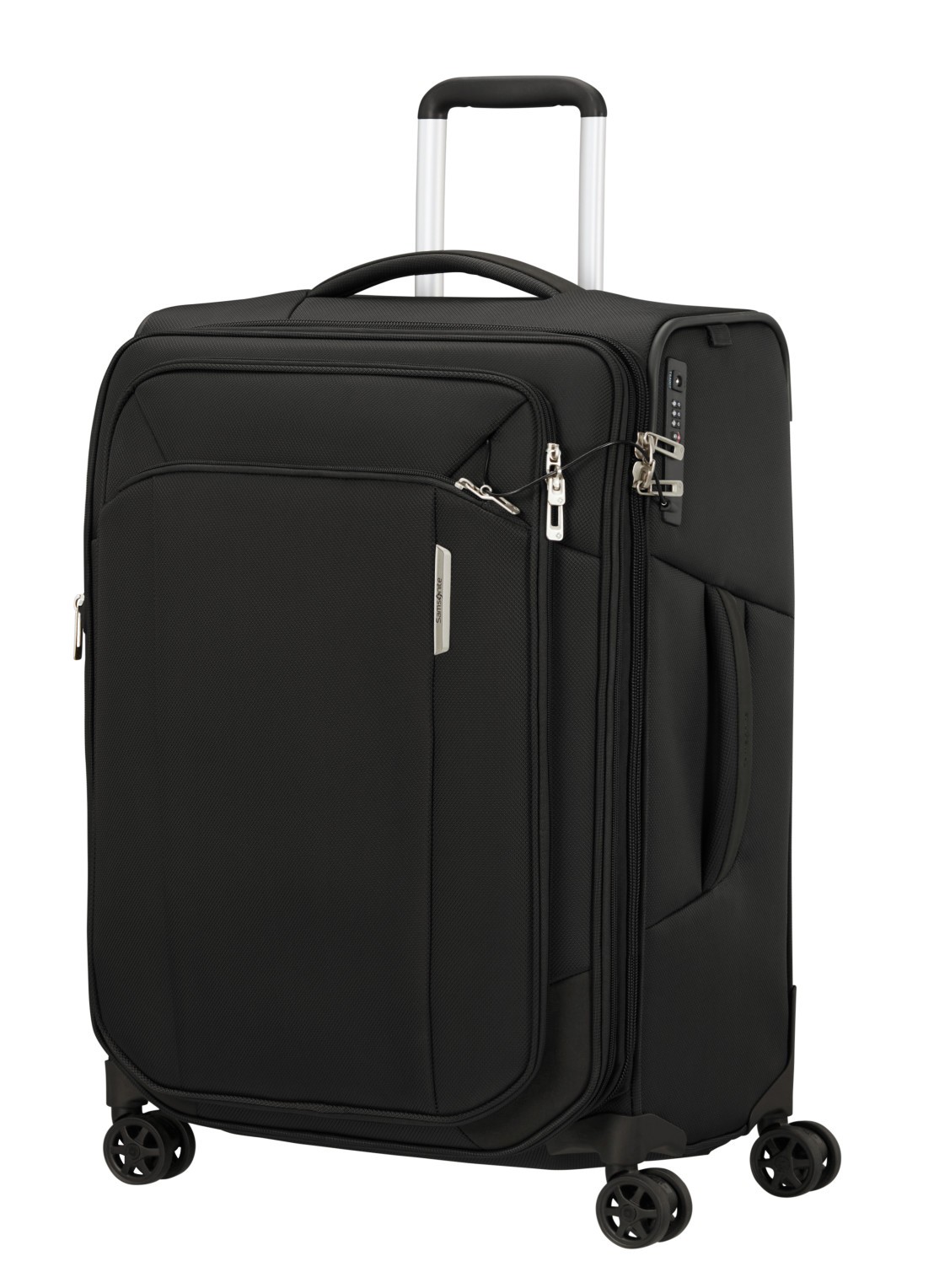 Samsonite Respark vergrootbare spinner 67 cm - voorkant 6 zwart