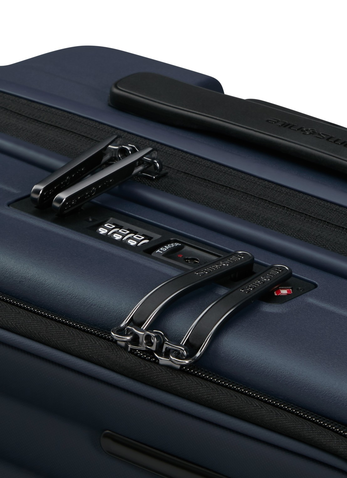 Samsonite Restackd Easy Access vergrootbare spinner 55 cm - detail 2 donkerblauw