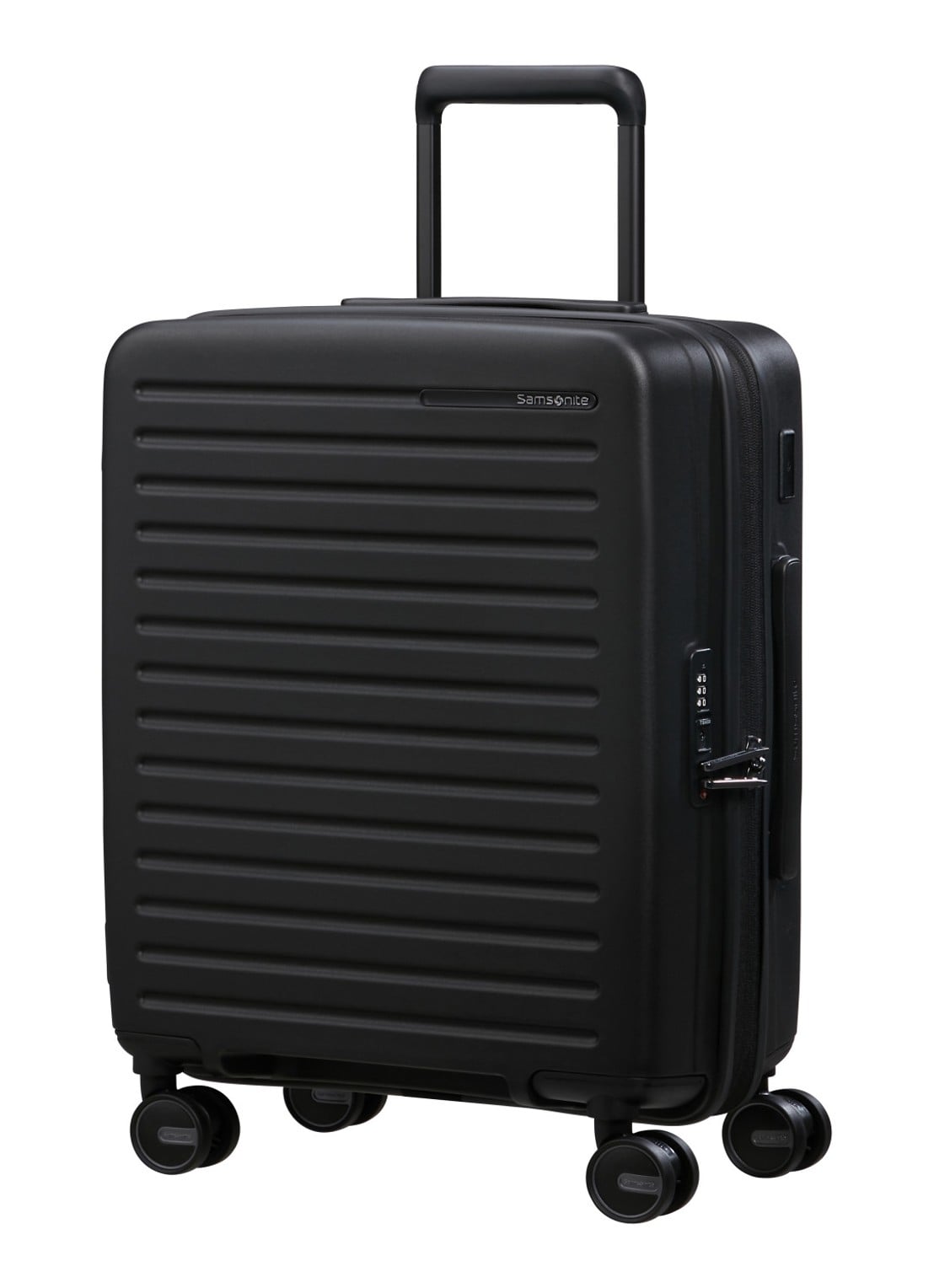 Samsonite Restackd spinner 55 cm - voorkant 2 zwart