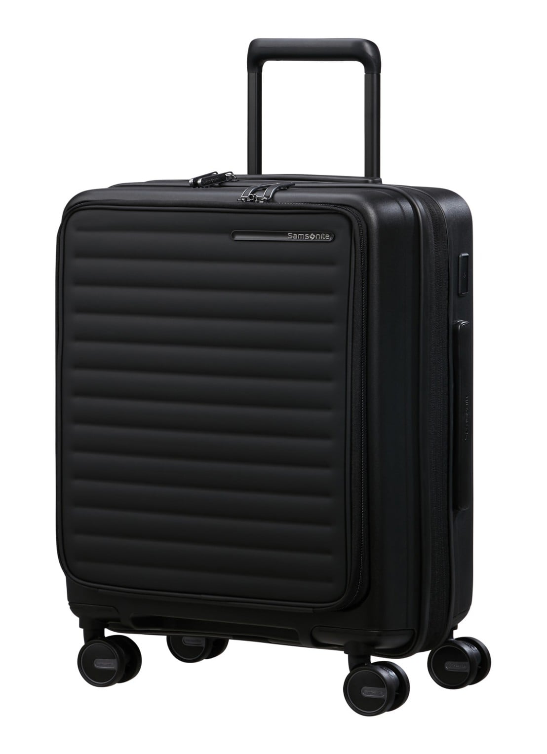Samsonite Restackd spinner 55 cm - voorkant 4 zwart