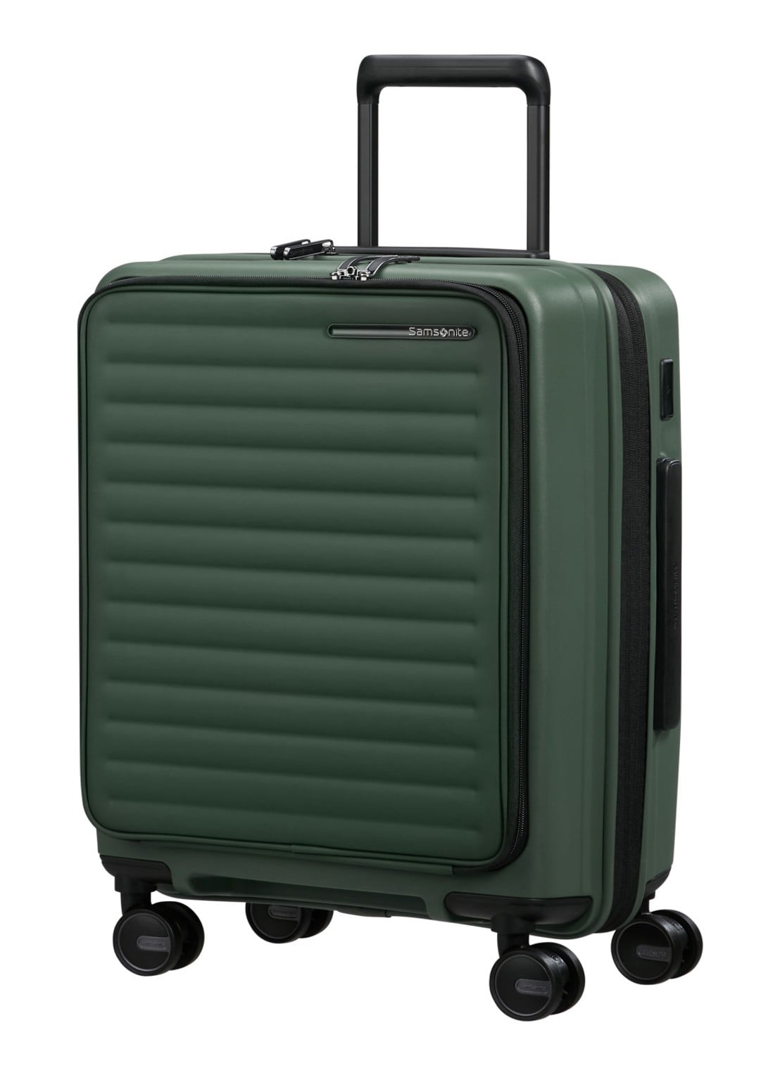 Samsonite Restackd spinner 55 cm - voorkant 2 donkergroen