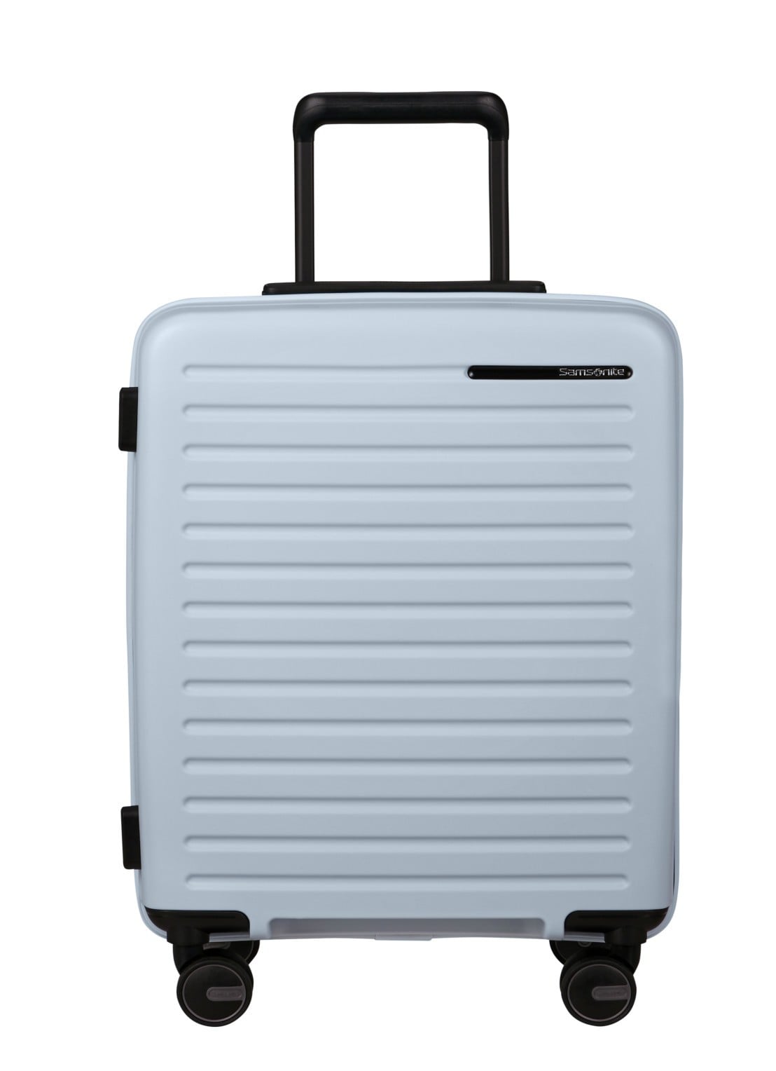 Samsonite Restackd spinner 55 cm - voorkant 4 glacier / lichtblauw