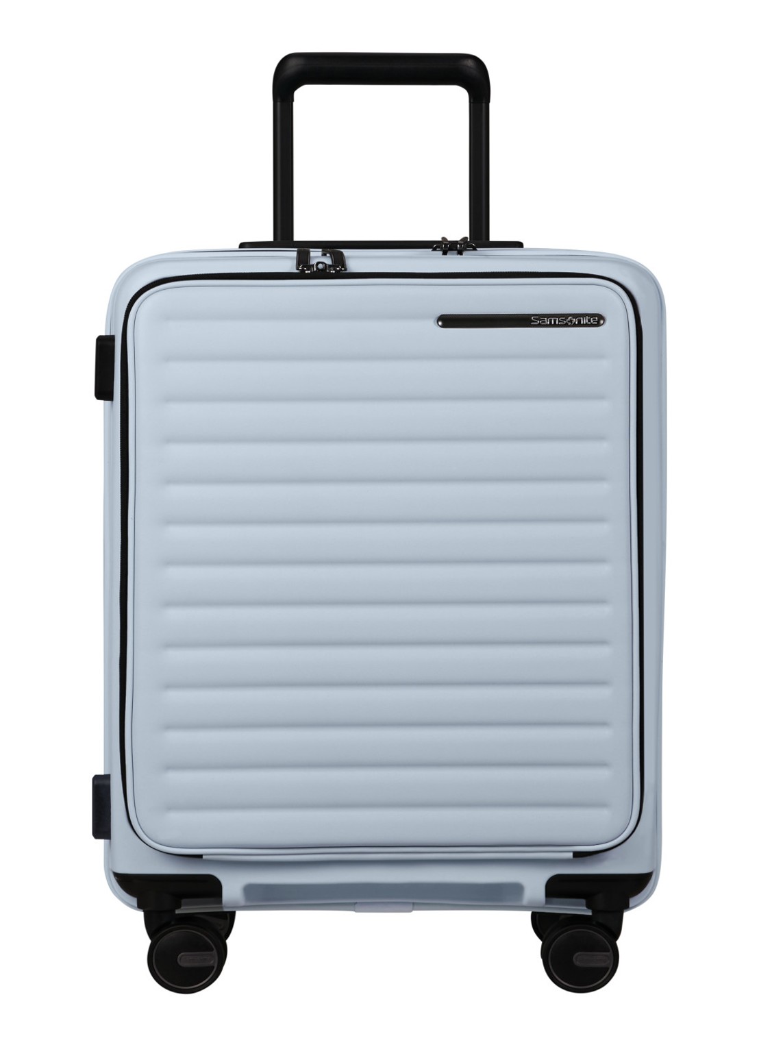 Samsonite Restackd spinner 55 cm - voorkant 3 glacier / lichtblauw