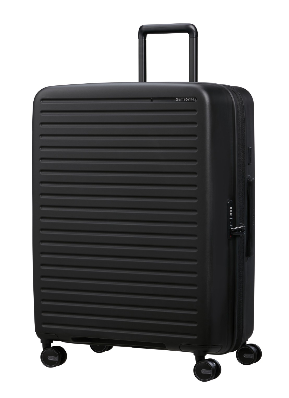 Samsonite Restackd spinner 75 cm - voorkant 4 zwart