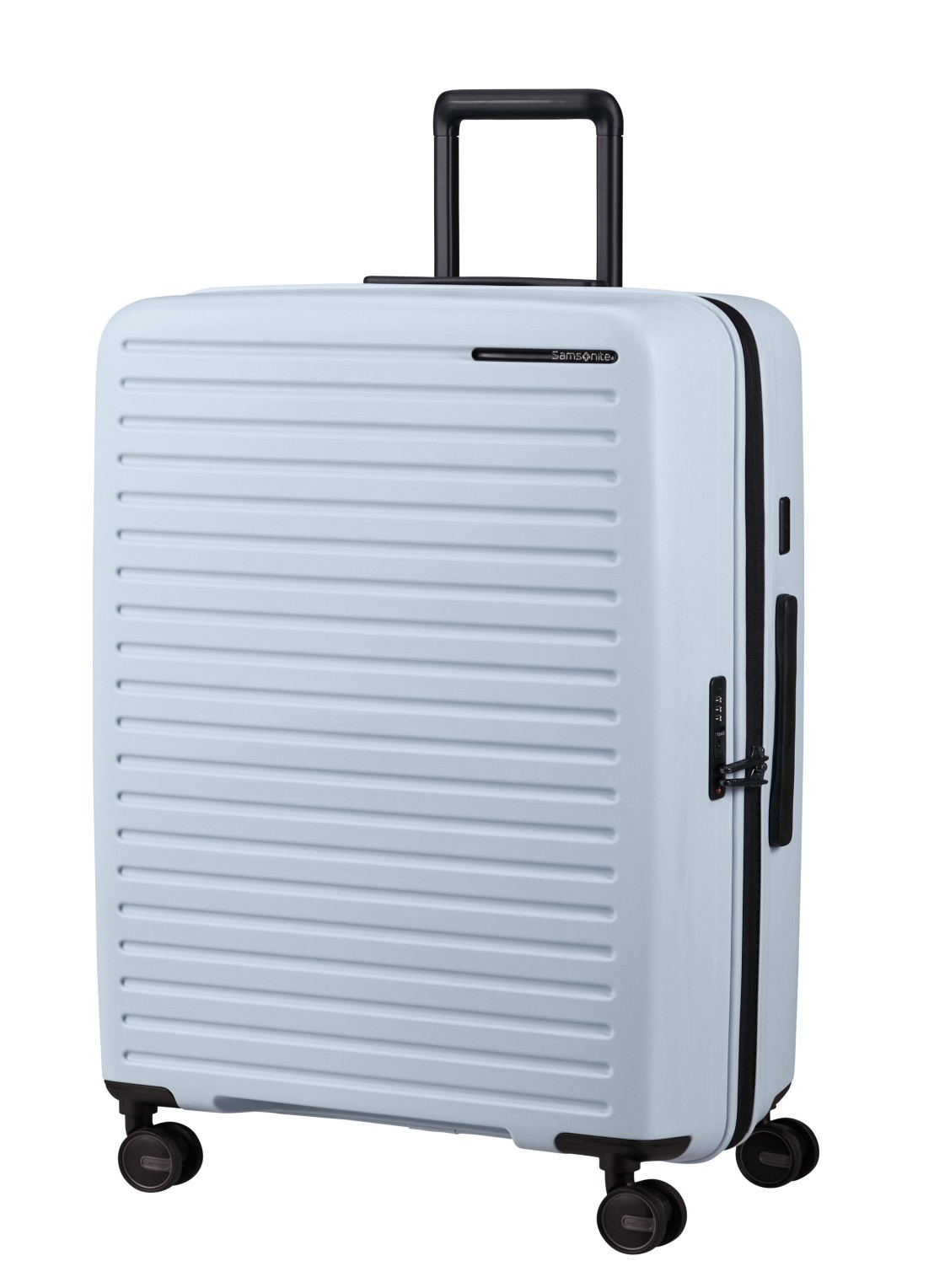 Samsonite Restackd spinner 75 cm - voorkant 2 glacier / lichtblauw