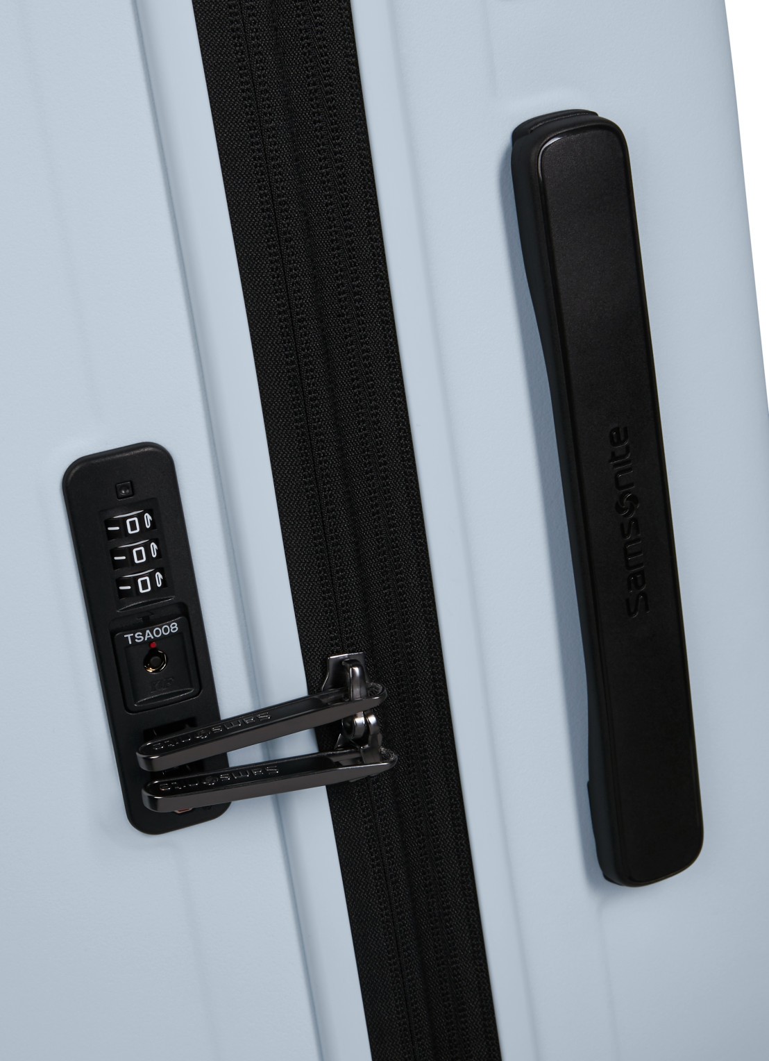 Samsonite Restackd spinner 81 cm - detail 4 glacier / lichtblauw