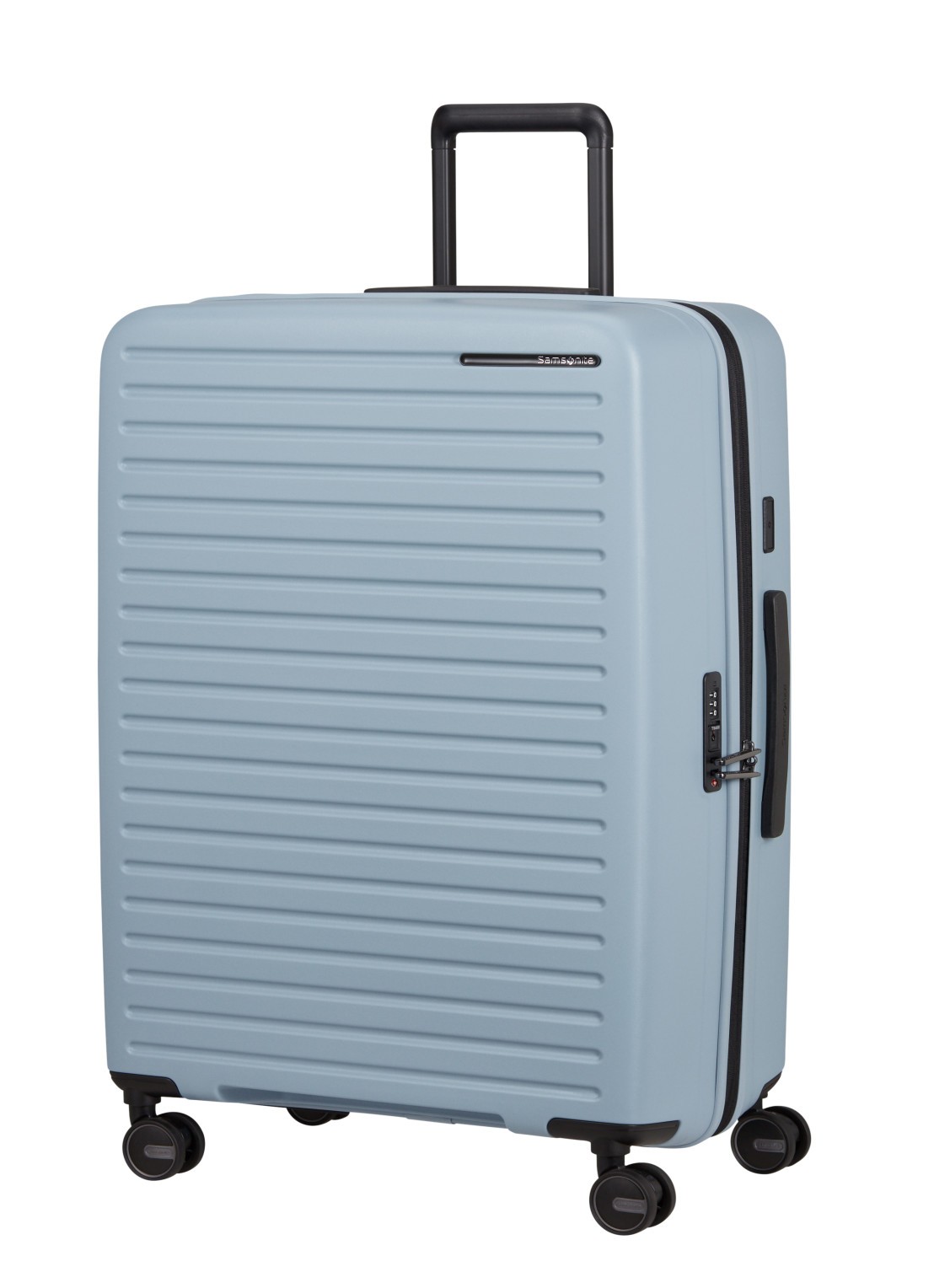 Samsonite Restackd vergrootbare spinner 75 cm - voorkant 2 blauw