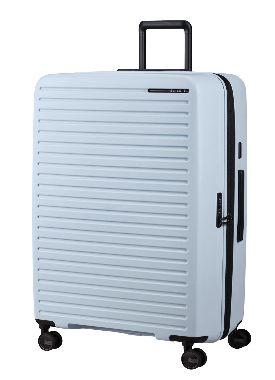 Samsonite Restackd vergrootbare spinner 81 cm - voorkant 2 glacier / lichtblauw