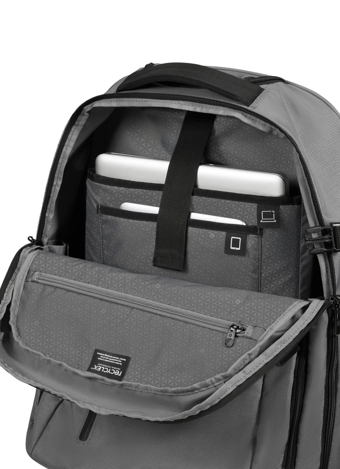 Samsonite Roader rugzak met 17,3 inch laptopvak - detail grijs