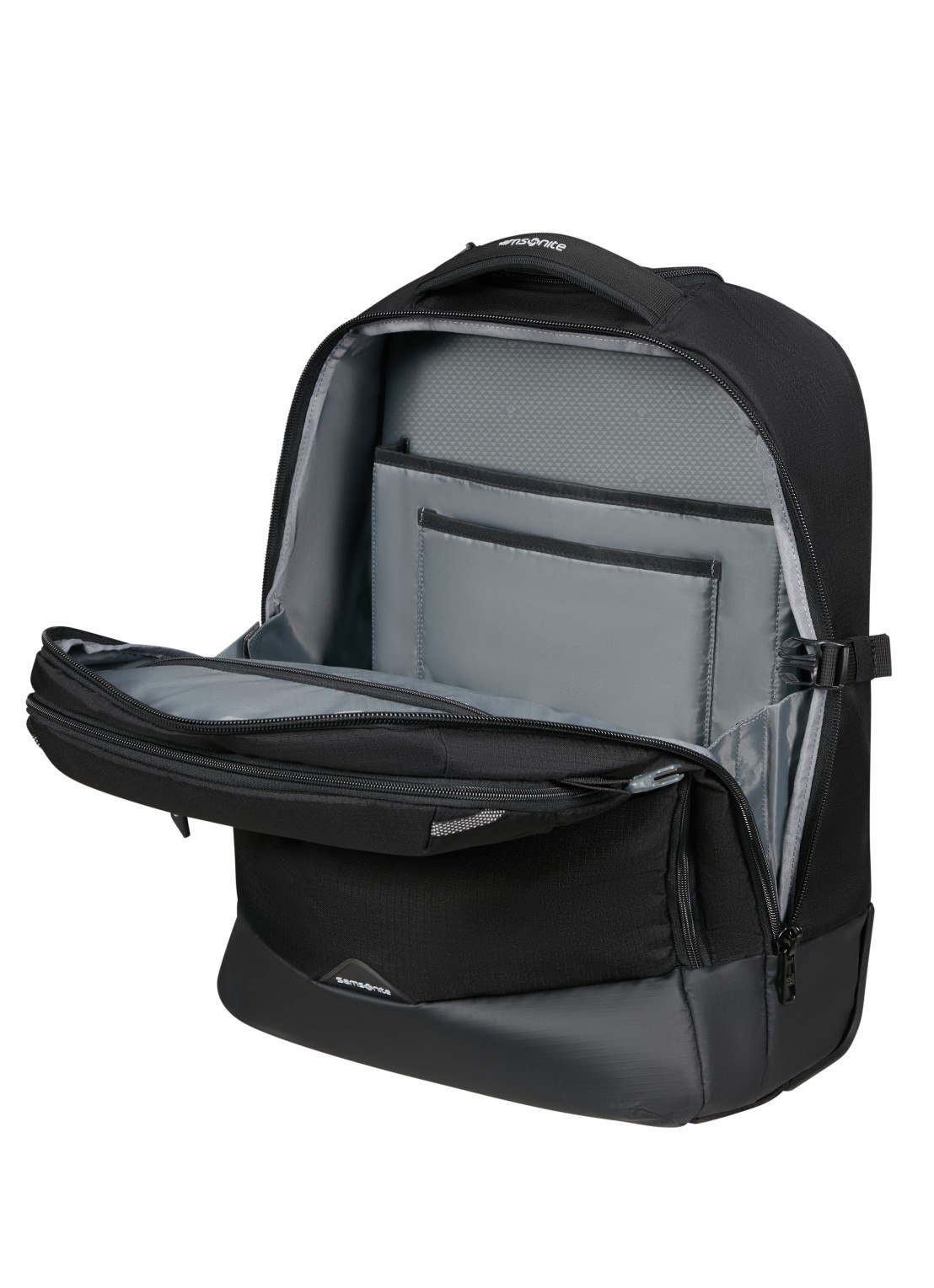 Samsonite Roadseeker Laptop/Backpack trolley met 17,3 inch laptopvak - voorkant 3 deep black / zwart